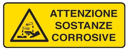 Cartello in All. 610x300 mm ATTENZIONE SOSTANZE CORROSIVE