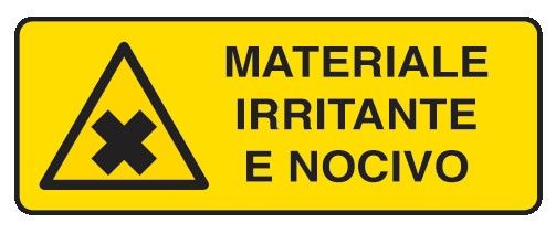 Cartello in All. 610x300 mm MATERIALE IRRITANTE E NOCIVO