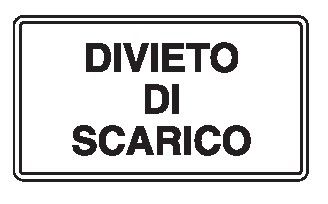 Cartello in All. Piano 450x250 mm DIVIETO DI SCARICO