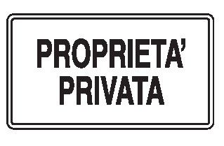 Cartello in All. Piano 450x250 mm PROPRIETÀ PRIVATA