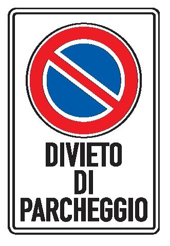Cartello in All. Piano Rifrangente 250x450 mm DIVIETO DI PARCHEGGIO