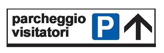 Cartello in All. Scatolato 1000x200 mm PARCHEGGIO VISITATORI CON FRECCIA (COMUNICARE DIREZIONE FRECCIA)
