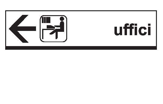 Cartello in All. Scatolato 1000x200 mm UFFICI CON FRECCIA AVANTI (COMUNICARE DIREZIONE FRECCIA)