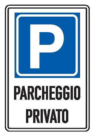 Cartello in All. Scatolato 400x600 mm PARCHEGGIO PRIVATO