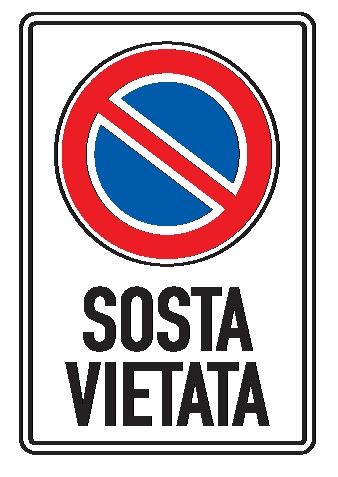 Cartello in All. Scatolato Rifrangente 250x450 mm SOSTA VIETATA