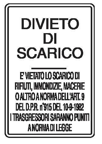 Cartello in All. Scatolato Rifrangente 400x600 mm DIVIETO DI SCARICO