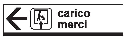 Cartello In Lamiera Scatolata 1000x200 mm CARICO MERCI (COMUNICARE DIREZIONE FRECCIA)