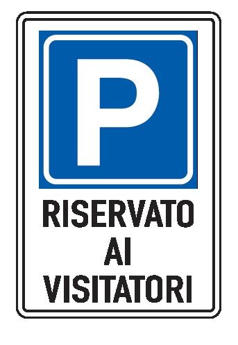 Cartello In Lamiera Scatolata 400x600 mm PARCHEGGIO RISERVATO AI VISITATORI