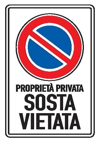 Cartello In Lamiera Scatolata 400x600 mm PROPRIETÀ PRIVATA SOSTA VIETATA