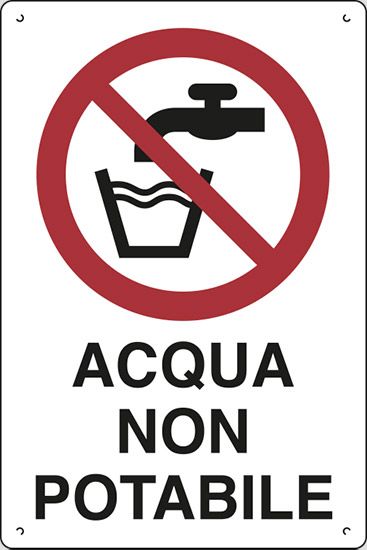 Cartello in polionda cm 60x40 ACQUA NON POTABILE
