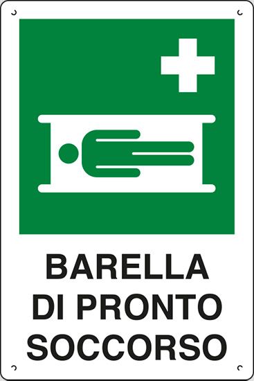 Cartello in polionda cm 60x40 BARELLA DI PRONTO SOCCORSO