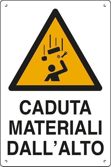 Cartello in polionda cm 60x40 CADUTA MATERIALI DALL'ALTO