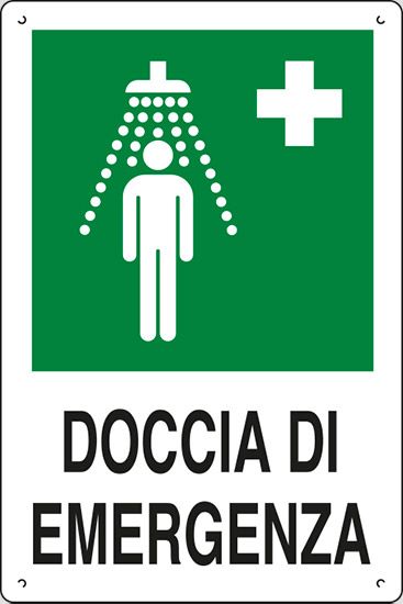 Cartello in polionda cm 60x40 DOCCIA DI EMERGENZA