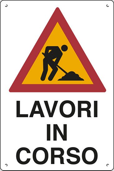 Cartello in polionda cm 60x40 LAVORI IN CORSO