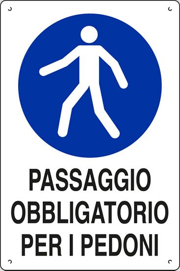 Cartello in polionda cm 60x40 PASSAGGIO OBBLIGATORIO PER I PEDONI