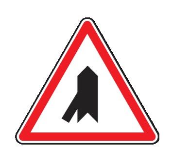 Cartello Lato 60 cm Alluminio Scatolato Classe 1 CONFLUENZA A SINISTRA