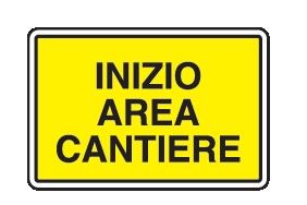 Cartello Lato 600x400 mm Lamiera Scatolata Classe 1 INIZIO AREA CANTIERE