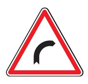 Cartello Lato 90 cm Alluminio Scatolato Classe 1 CURVA A DESTRA