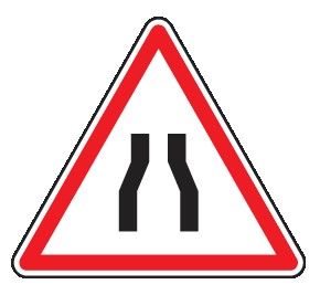 Cartello Lato 90 cm Lamiera Scatolata Classe 2 STRETTOIA SIMMETRICA