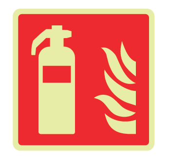 Cartello Luminescente bifacciale Traingolato in All. 110x110 mm LANCIA ANTINCENDIO (FONDO ROSSO)