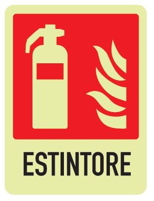 Cartello Luminescente in All. 110x140 mm ESTINTORE