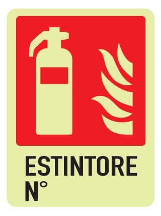 Cartello Luminescente in All. 155x205 mm ESTINTORE N°