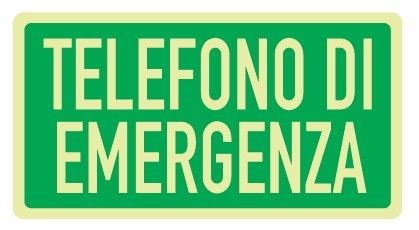Cartello Luminescente in All. 220x100 mm TELEFONO DI EMERGENZA