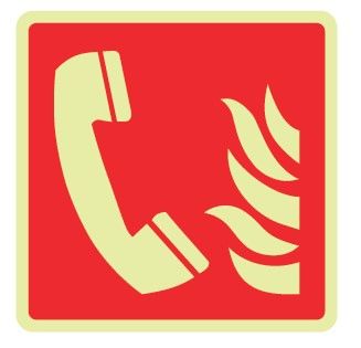 Cartello Luminescente in All. 245x245 mm TELEFONO DI EMERGENZA (FONDO ROSSO)