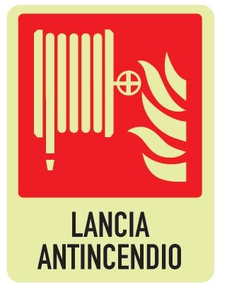 Cartello Luminescente in All. 245x325 mm LANCIA ANTINCENDIO