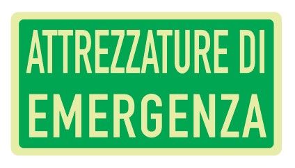 Cartello Luminescente in All. 375x175 mm ATTREZZATURE DI EMERGENZA