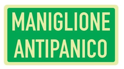 Cartello Luminescente in All. 375x175 mm MANIGLIONE ANTIPANICO