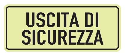 Cartello Luminescente in All. 375x175 mm USCITA DI SICUREZZA