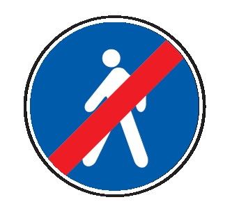 Cartello Ø 40 cm Alluminio Scatolato Classe 1 FINE DEL PERCORSO PEDONALE