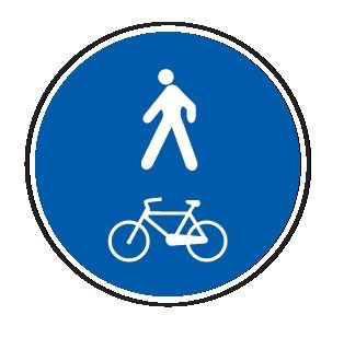 Cartello Ø 40 cm Alluminio Scatolato Classe 1 PISTA CICLABILE CONTINGUA AL MARCIAPIEDE