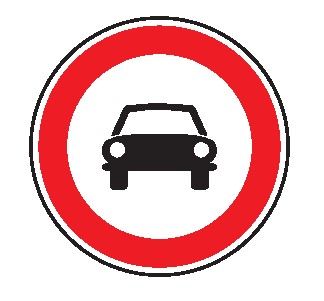 Cartello Ø 40 cm Alluminio Scatolato Classe 1 TRANSITO VIETATO A TUTTI GLI AUTOVEICOLI
