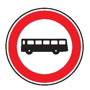 Cartello Ø 40 cm Alluminio Scatolato Classe 1 TRANSITO VIETATO AGLI AUTOBUS