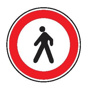 Cartello Ø 40 cm Alluminio Scatolato Classe 1 TRANSITO VIETATO AI PEDONI