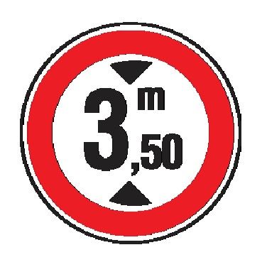 Cartello Ø 40 cm Alluminio Scatolato Classe 1 TRANSITO VIETATO AI VEICOLI AVENTI ALTEZZA SUPERIORE A … METRI