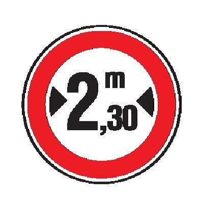 Cartello Ø 40 cm Alluminio Scatolato Classe 1 TRANSITO VIETATO AI VEICOLI AVENTI LARGHEZZA SUPERIORE A … METRI