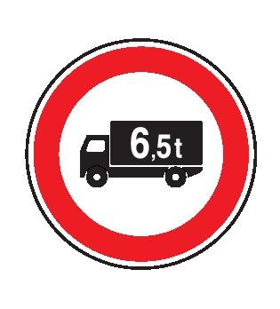 Cartello Ø 40 cm Alluminio Scatolato Classe 1 TRANSITO VIETATO AI VEICOLI DI MASSA A PIENO CARICO SUPERIORE A... TONNELLATE