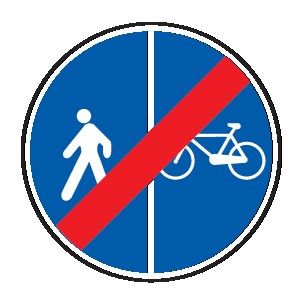 Cartello Ø 40 cm Alluminio Scatolato Classe 2 FINE DEL PERCORSO PEDONALE E CICLABILE