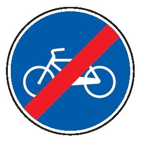 Cartello Ø 40 cm Alluminio Scatolato Classe 2 FINE PISTA CICLABILE