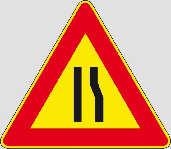 Cartello scatolato strettoia lato 60