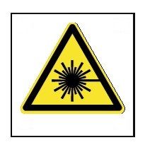 Etichetta 60x60 mm PERICOLO RAGGIO LASER