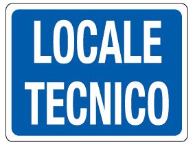 Etichetta in PVC adesivo 200x150 mm LOCALE TECNICO