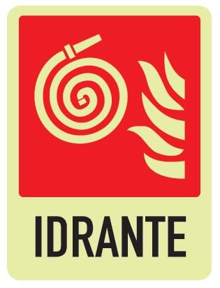 Etichetta Luminescente in All. 110x140 mm IDRANTE (SIMBOLO GIRELLA)