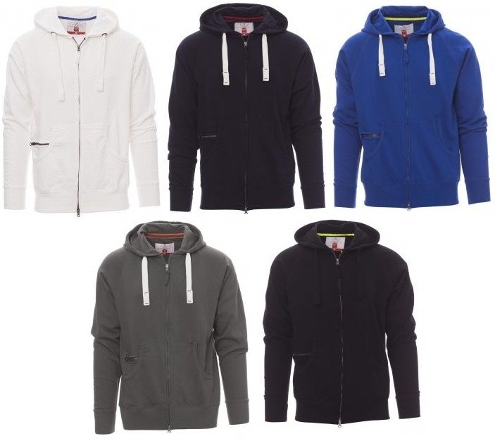 Felpa full zip c/cappuccio HAWAII+ (due tasche)