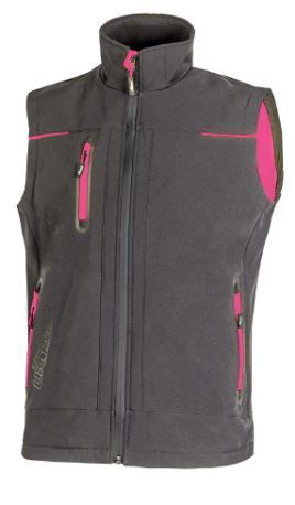 Gilet Soft-shell U POWER - UNIVERSE LADY grey/fucsia
