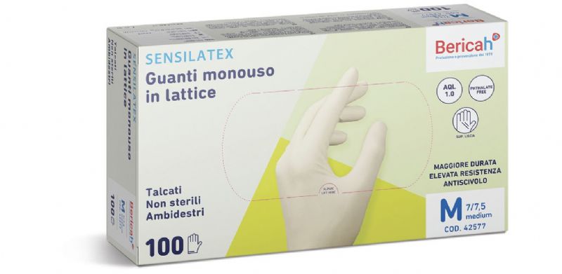 Guanti in lattice SENSILATEX talcato box da 100 pz.