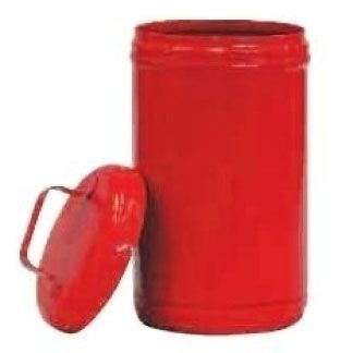 Secchio per sabbia con coperchio in lamiera colore rosso lt. 6